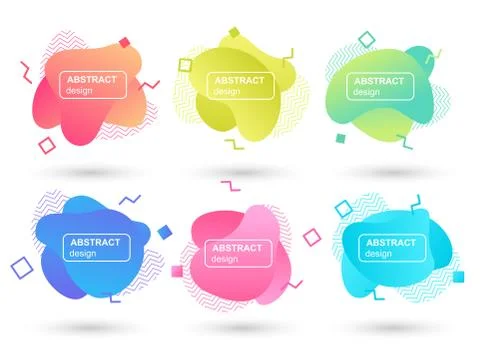 Set of abstract liquid shapes modern graphic Illustrazione stock