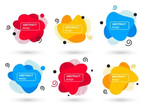 Set of abstract liquid shapes modern graphic Stock Illustration