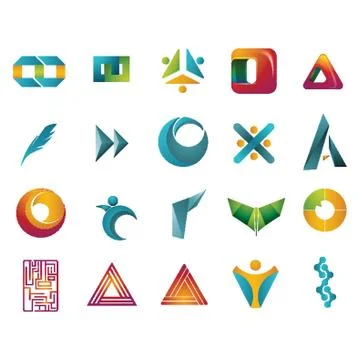 Set Of Abstract Logo Elements Illustrazione stock