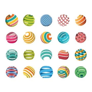 Set of abstract logo elements イラスト素材