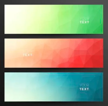 Set Of Abstract LowPoly Banners Stock Illustration
