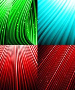 Set of Abstract luminous rays background. Vector Stock Illustration