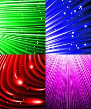Set of Abstract luminous rays background. Vector 스톡 일러스트