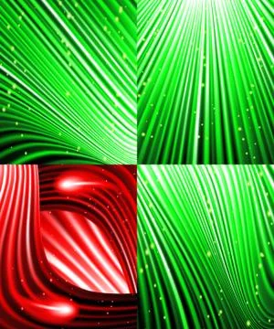 Set of Abstract luminous rays background. Vector 스톡 일러스트