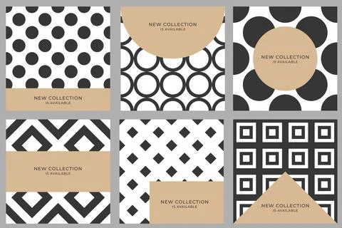 Set of Abstract Luxury geometric pattern cover design poster, print for broch Stock Illustration