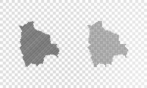 Set of abstract maps of Bolivia. Dot and line map of Bolivia. Vector dotted map Stockillustratie
