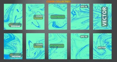 Set abstract marble modern designe.Splash acrylic colored bright liquid.Paint Stock Illustration