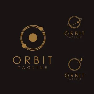 Set of Abstract minimalist motion orbit logo icon vector template Stock Illustration