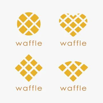 Set of Abstract minimalist waffle logo icon vector template on white background Stock Illustration