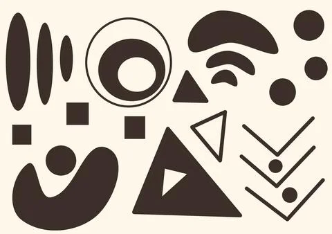 Set of abstract minimalistic geometric elements. simple various shapes Stock-Illustration