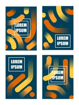 Set abstract modern different gradient geometric shape line background Stock Illustration