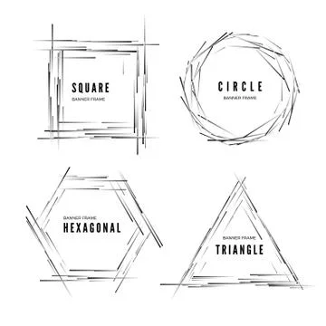 Set of abstract modern geometric shape banners. Vector illustration isolated  Stock Illustration