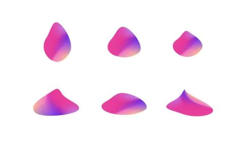 Set of abstract modern graphic elements. Gradient bright shapes in the form of Stock Illustration