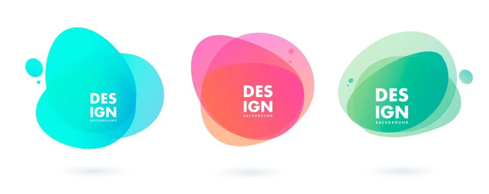 Set of abstract modern graphic elements. Dynamical colored forms and line Stock Illustration
