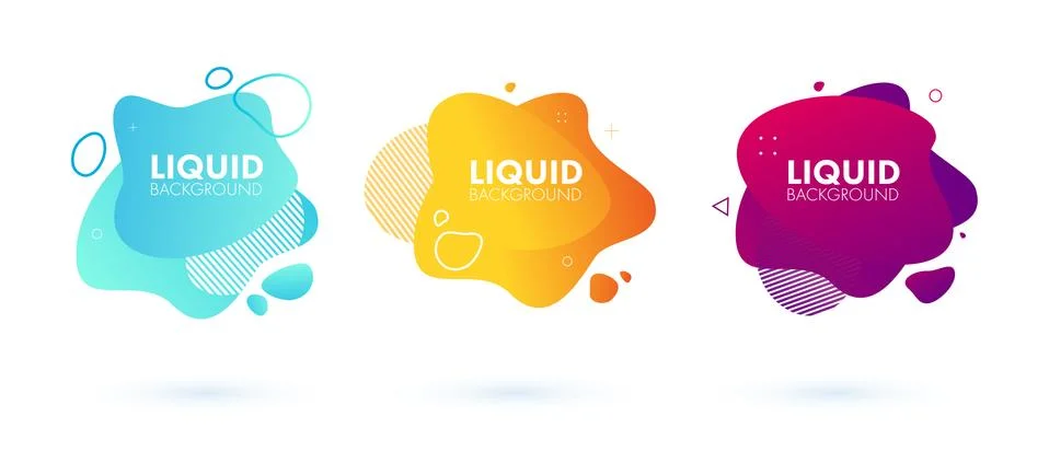 Set of abstract modern graphic elements. Dynamical colored forms and line. Flow Stock Illustration