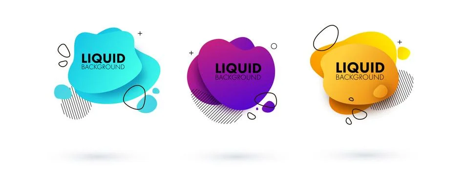 Set of abstract modern graphic elements. Dynamical colored forms and line. Flow Illustrazione stock