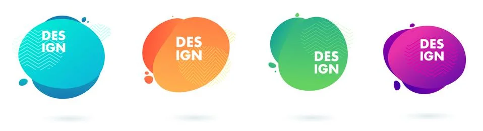 Set of abstract modern graphic elements. Dynamical colored forms and line Stock Illustration