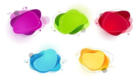 Set of abstract modern graphic elements. Gradient abstract banners flowing Stock Illustration