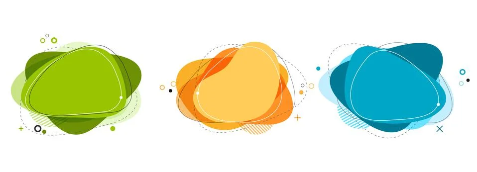 Set of abstract modern graphic elements. Gradient abstract banners flowing Stock Illustration