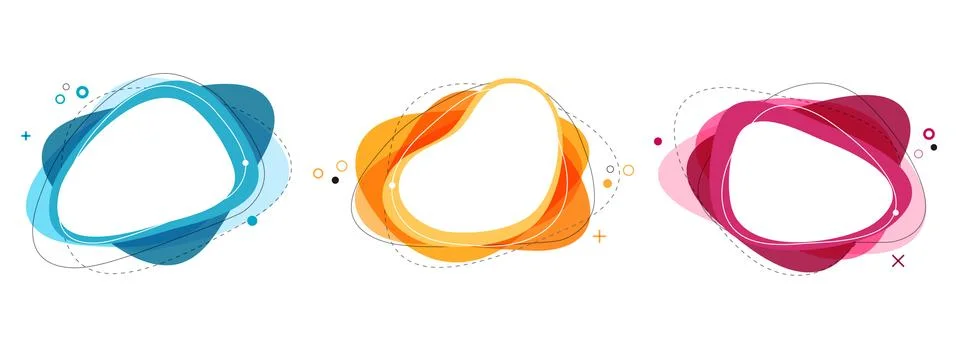 Set of abstract modern graphic elements. Gradient abstract banners flowing Illustrazione stock