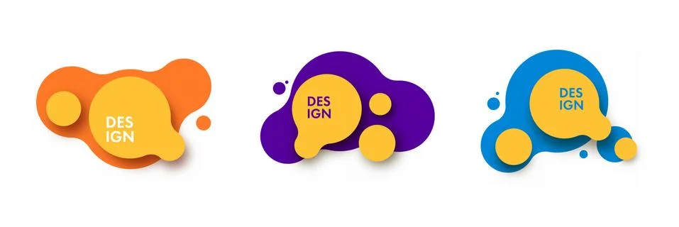 Set of abstract modern graphic elements. Gradient abstract banners with flowing Stock Illustration