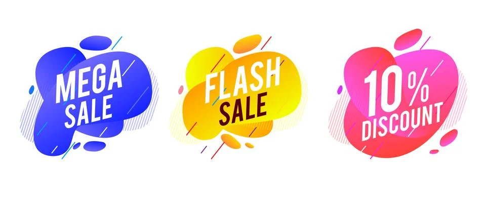 Set of abstract modern graphic elements. Dynamical colored forms and line. Gr イラスト素材