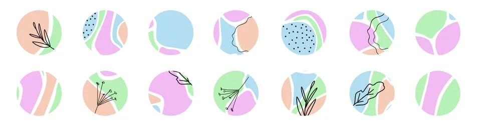 Set of abstract modern graphic elements of the circle. Background of the flowing Stock Illustration