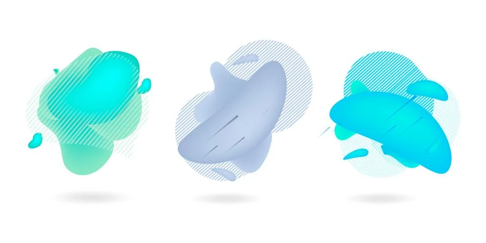 Set of abstract modern graphic elements. Dynamical colored forms and line Stock Illustration