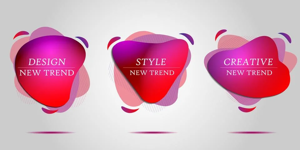 Set of abstract modern graphic elements. Gradient abstract banners Ilustração Stock