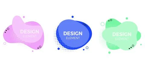 Set of Abstract Modern Graphic Elements. Set of Liquid Gradient Shapes and Stock Illustration