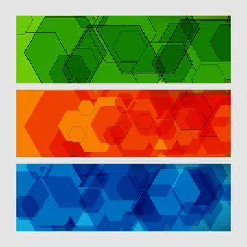 Set abstract modern pattern of hexagons circuits Illustrazione stock