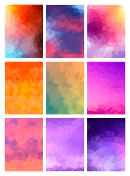 Set Abstract Modern Poligonal Background Stock Illustration