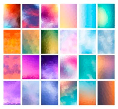 Set Abstract Modern Poligonal Background Free Stock Illustration
