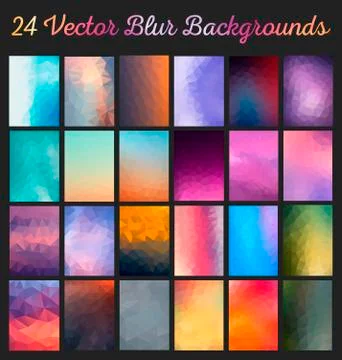 Set Abstract Modern Poligonal Background Free Stock Illustration