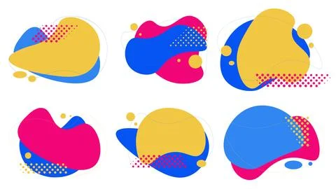 Set of abstract modern shapes in bright colors Stockillustratie