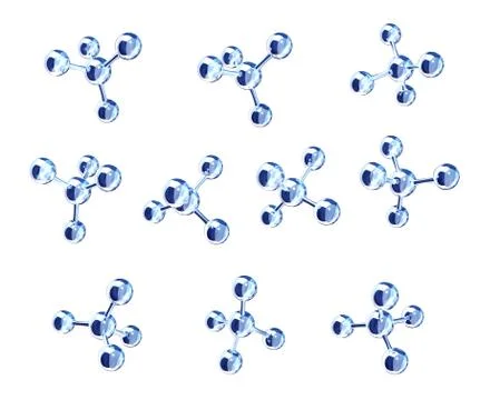 Set of abstract molecular structure Stock Illustration