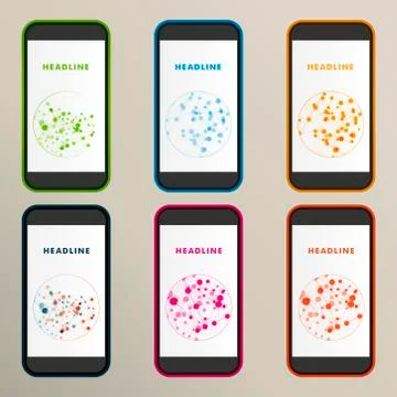 Set of abstract molecule compounds for screens Stock Illustration