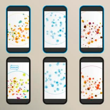 Set of abstract molecule compounds for screens Stock Illustration