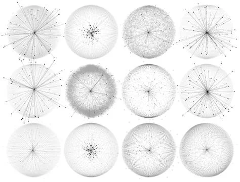Set of abstract molecules. Molecular structure. Stock-Illustration