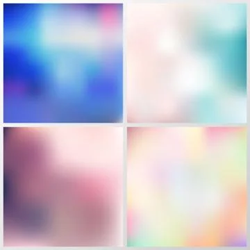 Set of abstract multicolored blurred background creative concept. Illustrazione stock