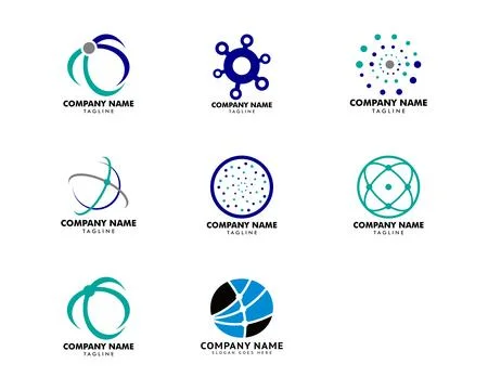 Set of Abstract Network Connection Icon Logo Design Vector Illustration Illustration