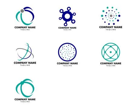Set of Abstract Network Connection Icon Logo Design Vector Illustration Stock Illustration