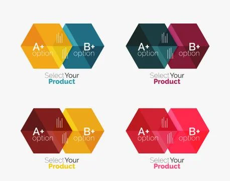 Set of abstract option navigation templates Stock Illustration