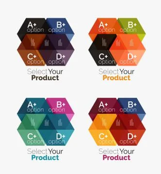 Set of abstract option navigation templates Stock Illustration