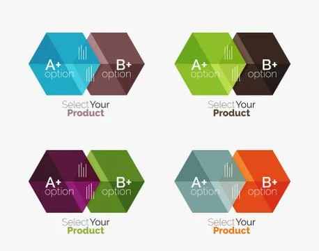 Set of abstract option navigation templates Stock Illustration