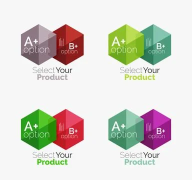 Set of abstract option navigation templates Stock Illustration
