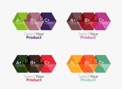 Set of abstract option navigation templates Stock Illustration