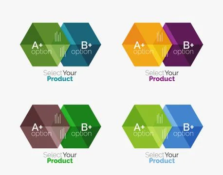 Set of abstract option navigation templates Stock Illustration