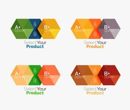 Set of abstract option navigation templates Stock Illustration