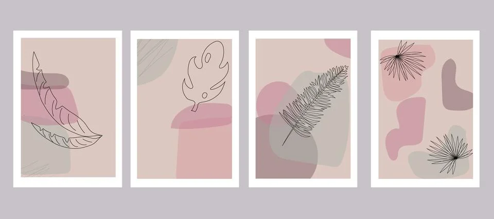 Set of abstract organic art vector170722 Stock Illustration